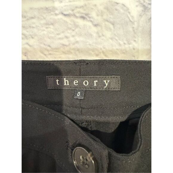 Theory Finna black cropped wool blend cargo dress pants size 0 retail $255 - Picture 2 of 4